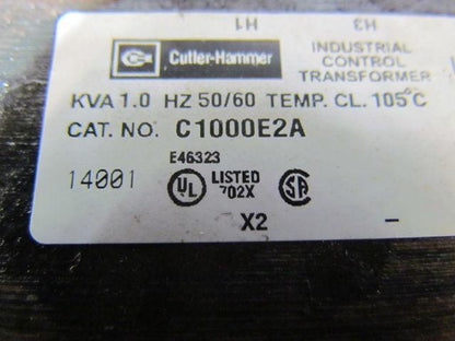 Cutler-Hammer C1000E2A Control Transformer 220x480 Pri 120V Sec 1KVA 1PH