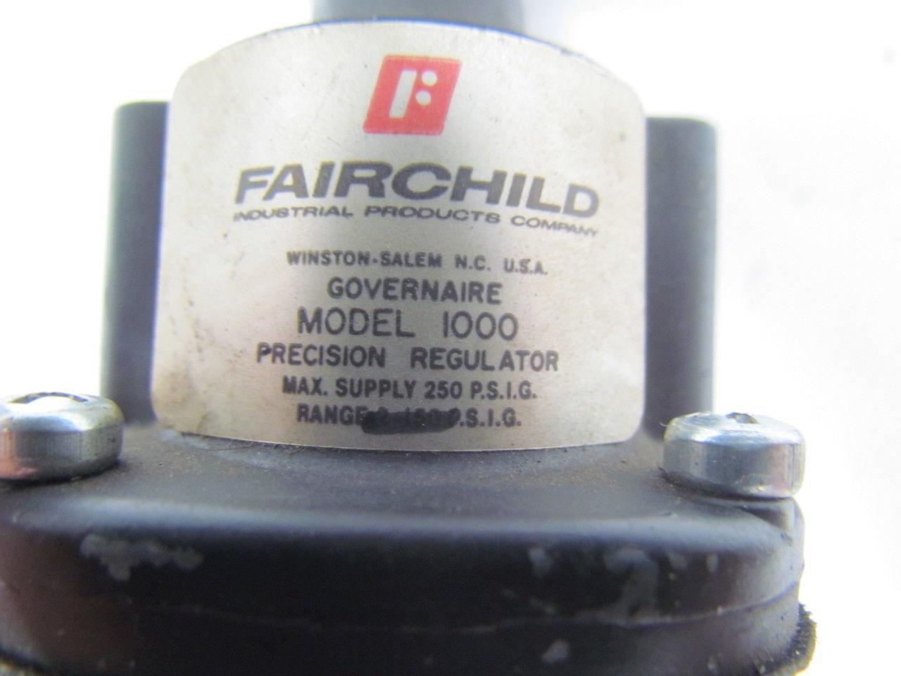 Fairchild 1000 Governaire Pneumatic Air Pressure Regulator 3/8npt Precision