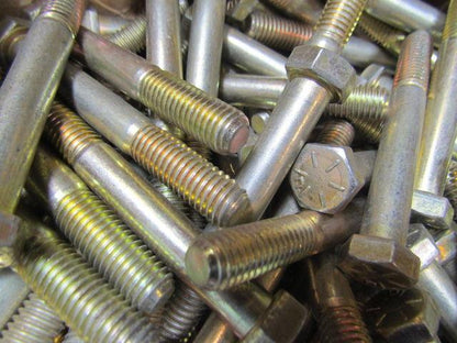 1/2-13x4" GR8 Hex Cap Bolt Yellow Plated Aprox 240pc lot
