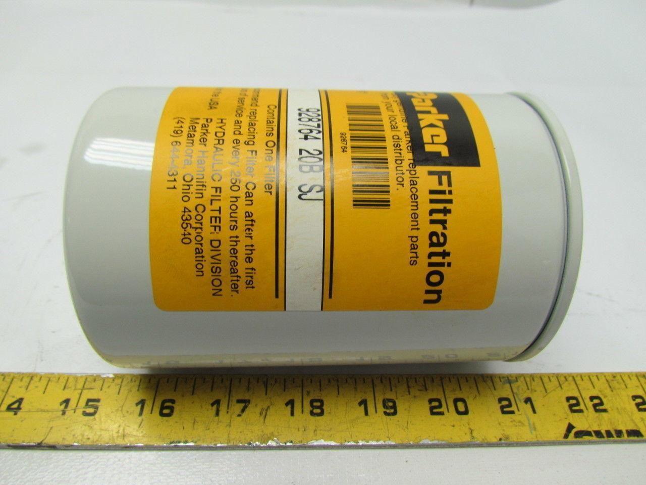 Parker 928764 20B SJ Hydraulic Oil Canister Filter Cartridge 20 Micron 20 GPM
