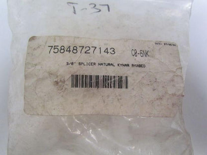 C0-6NK 3/8" Splicer Natural Kynar Barbed Lot of 37 HHO