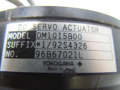 Yokogawa DM1015B00 Suffix *1/92S4326 DD Servo Actuator