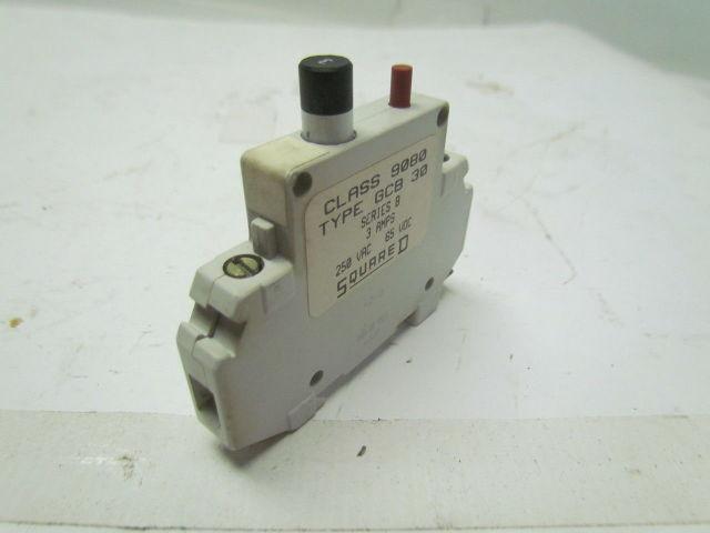 Square-D Class 9080 Type GCB 30 Ser B Thermal-Magnetic Circuit Protector 3 Amp