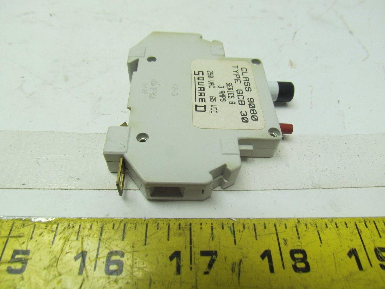 Square-D Class 9080 Type GCB 30 Ser B Thermal-Magnetic Circuit Protector 3 Amp