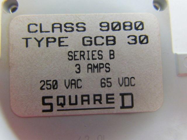 Square-D Class 9080 Type GCB 30 Ser B Thermal-Magnetic Circuit Protector 3 Amp
