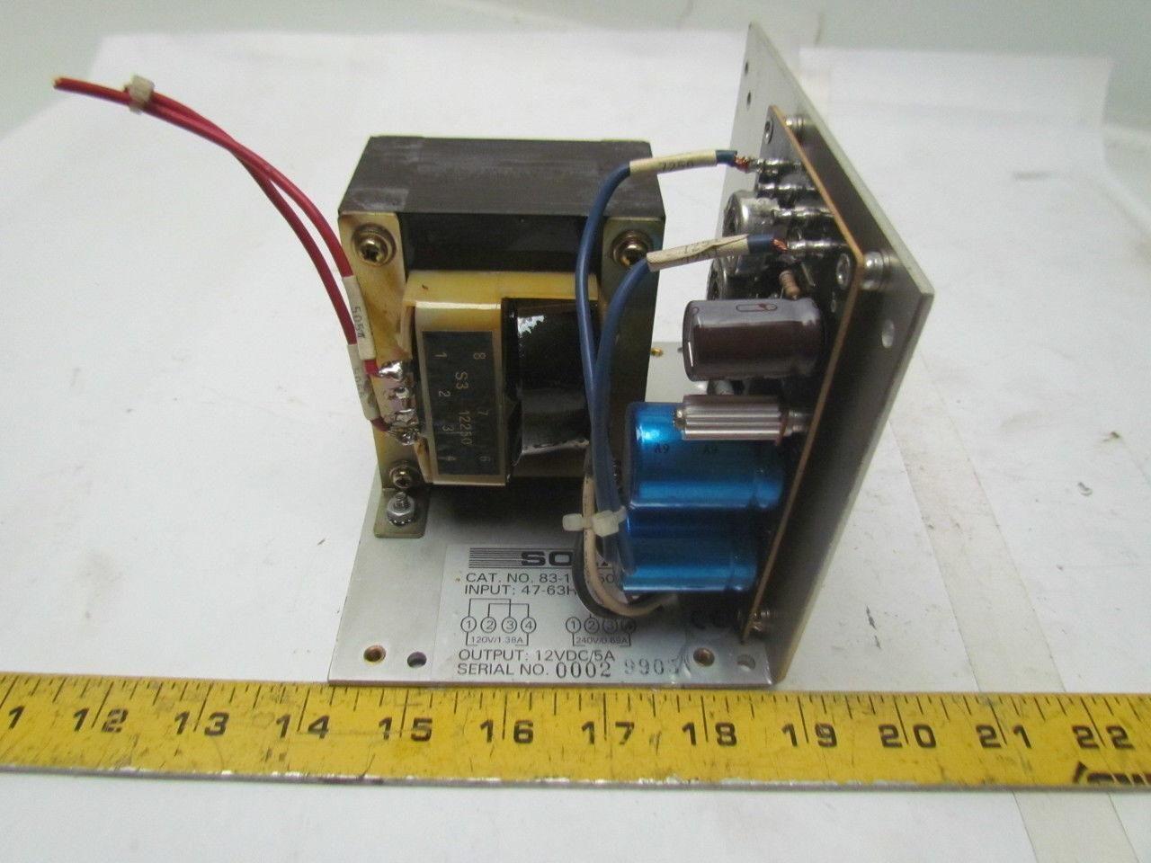 SOLA 83-12-250-03 Power Supply Input 47-63Hz Output 12VDC 5A