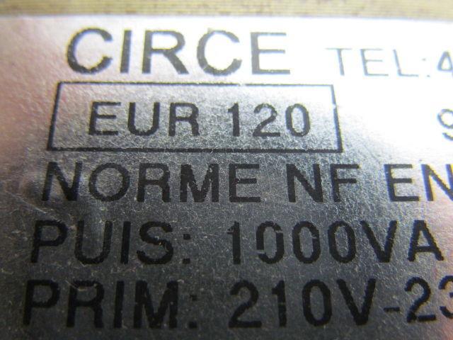 Circe EUR 120 Isolation Transformer Pri 210V-230V Sec1.2 : 2x13.5 Sec3 20V