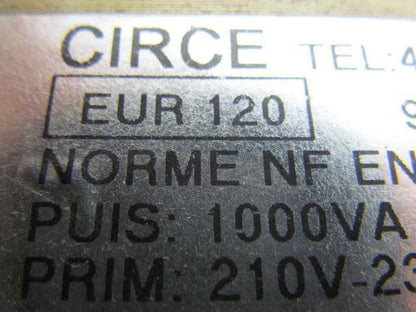Circe EUR 120 Isolation Transformer Pri 210V-230V Sec1.2 : 2x13.5 Sec3 20V