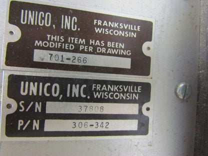 Unico 306-342 SCR Power Supply For Parts Sold As Is