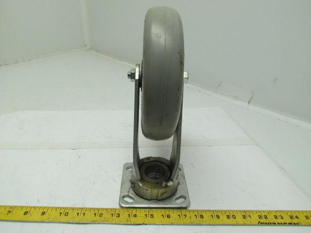 Albion 8" gray swivel caster plate mount rubber wheel tire 11-1/2" tall
