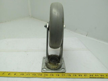 Albion 8" gray swivel caster plate mount rubber wheel tire 11-1/2" tall