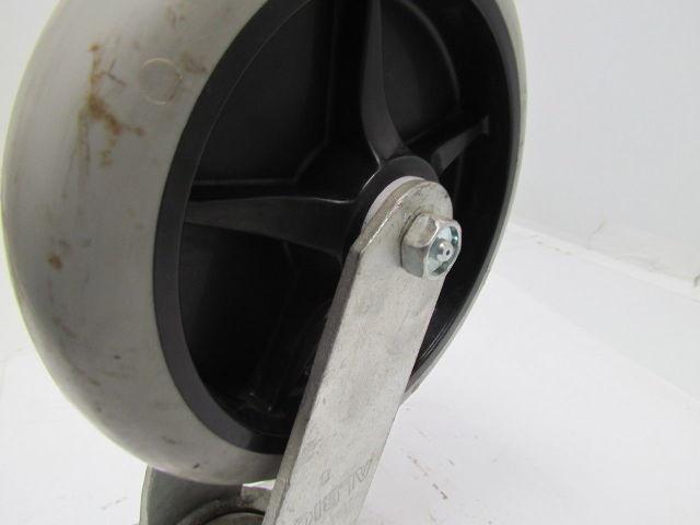 Albion 8" gray swivel caster plate mount rubber wheel tire 11-1/2" tall