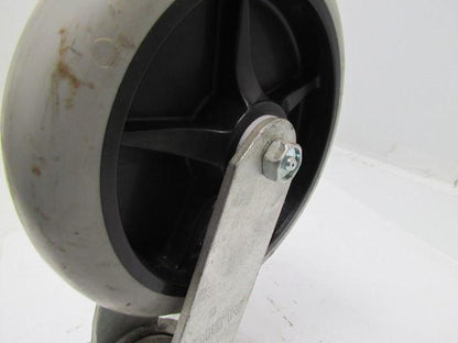 Albion 8" gray swivel caster plate mount rubber wheel tire 11-1/2" tall