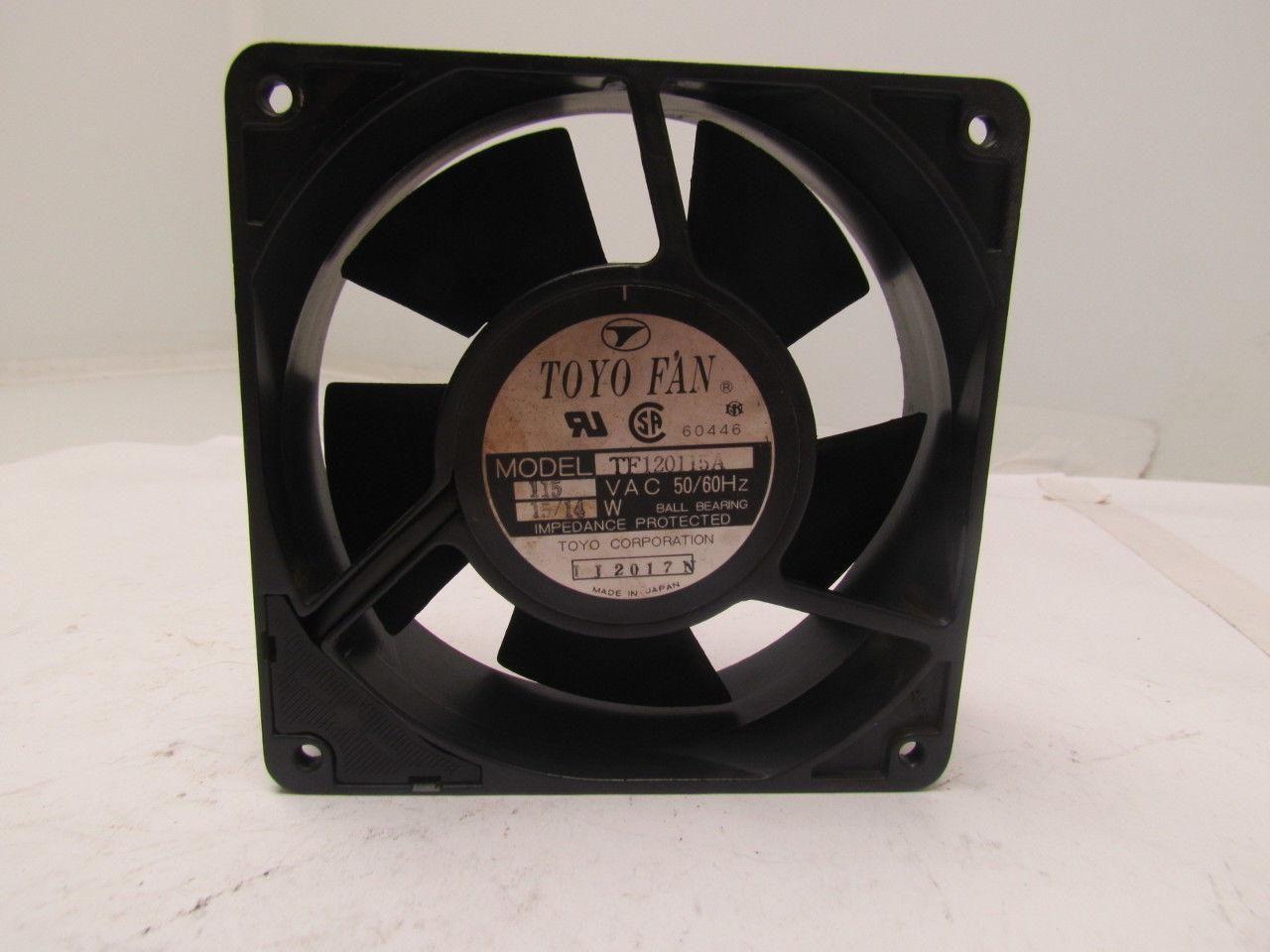 Toyo Fan TF120115A Cooling Fan Tube Axial 115VAC