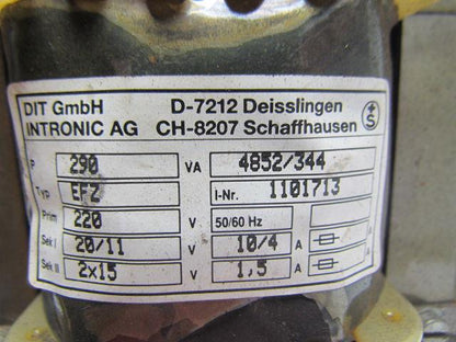 Intronic AG CH8207 Transformer Type EFZ