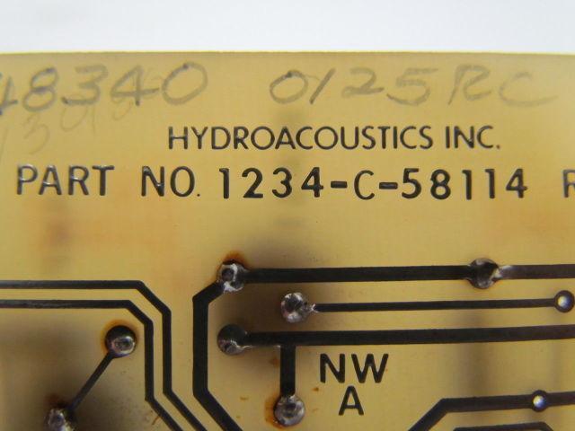 Hydroacoustics 1234-C-58114 PC Circuit Board Card Rev B