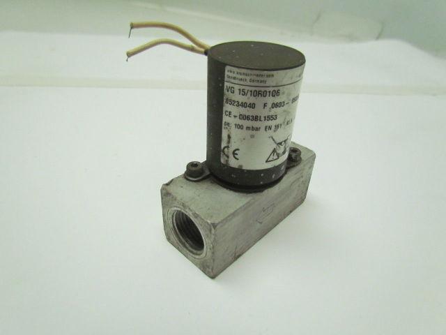 Krom Schroder VG 15/10R01Q6 Gas Solenoid Valve 1/2"npt Ports 100mbar 120V 8VA