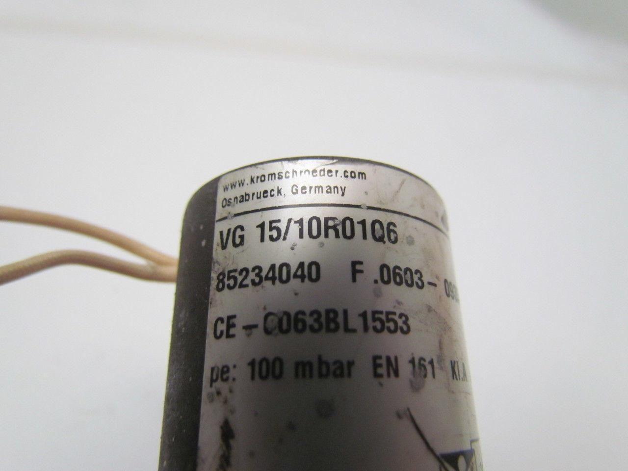 Krom Schroder VG 15/10R01Q6 Gas Solenoid Valve 1/2"npt Ports 100mbar 120V 8VA