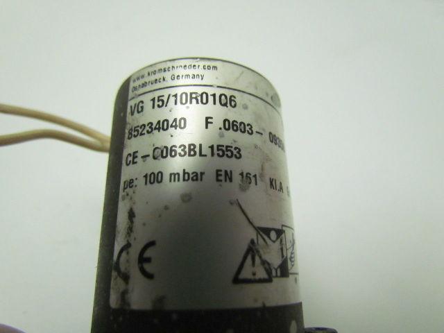 Krom Schroder VG 15/10R01Q6 Gas Solenoid Valve 1/2"npt Ports 100mbar 120V 8VA