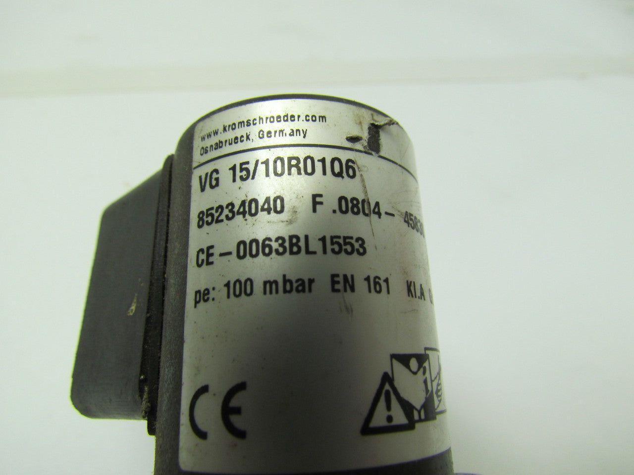 Krom Schroder VG 15/10R01Q6 Gas Solenoid Valve 1/2"npt Ports 100mbar 120V 8VA