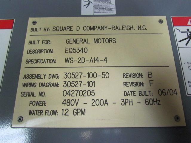 Square D EQ5340 Weld Control 480V 200 amp 3PH 60 Hz DC Weld control With Mempak