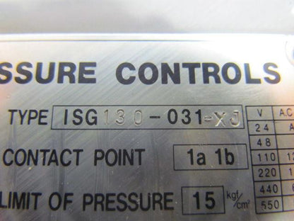 SM ISG130-031-XJ Pressure Control Pressure limit 15KGF/CM squared