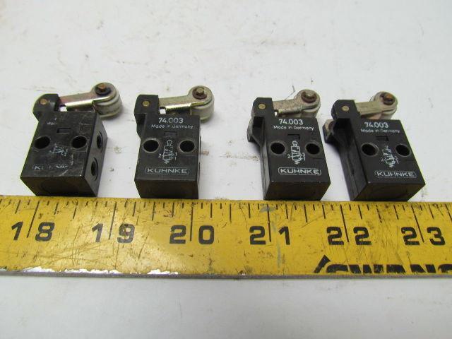 Kuhnke 74003 Modular Poppet Valves Roller Lever Operated Lot of 6