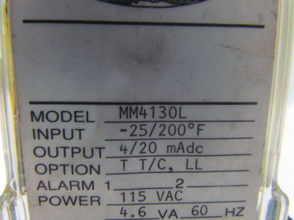 Wilkerson MM4130L Mighty Module Input -25/200°F output 4/20mAdc 115 VAC 4.6 VA