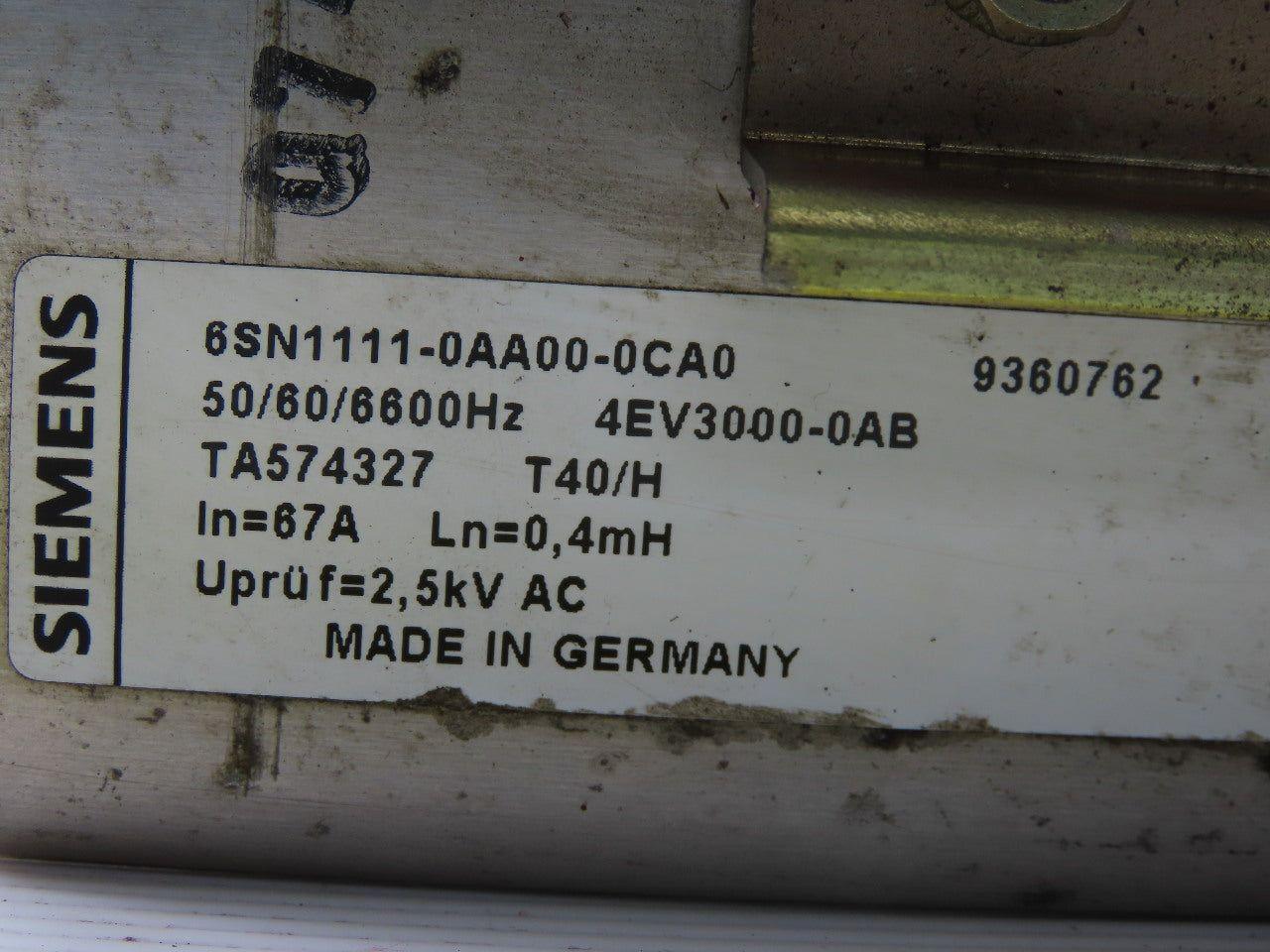 Siemens 6SN1111-0AA00-0CA0 Transformer Hundai HIT-15S CNC Lathe