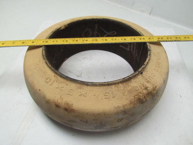 15-1/2"X5"X10" Deluxe Cushion Non-Marking White Press On Forklift Tire Wheel