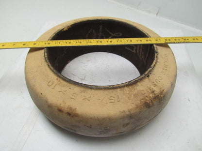 15-1/2"X5"X10" Deluxe Cushion Non-Marking White Press On Forklift Tire Wheel