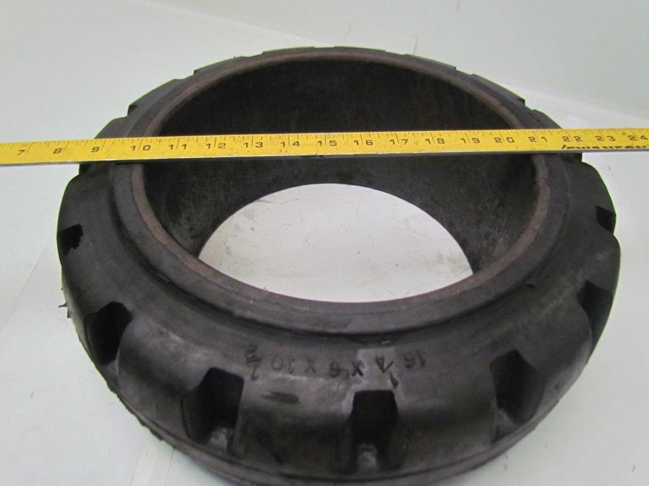 Superior 16-1/4"x6"x10-1/2" Press On Solid Rubber Traction Forklift Tire Wheel