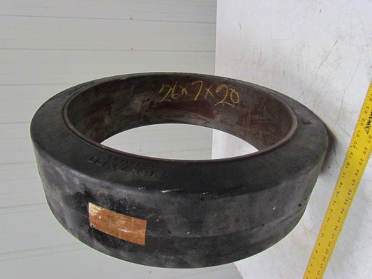 Bearcat 26"x7"x20" Press On Solid Rubber Hi-Profile Forklift Tire Wheel