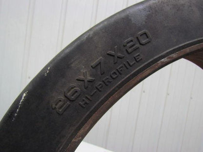 Bearcat 26"x7"x20" Press On Solid Rubber Hi-Profile Forklift Tire Wheel