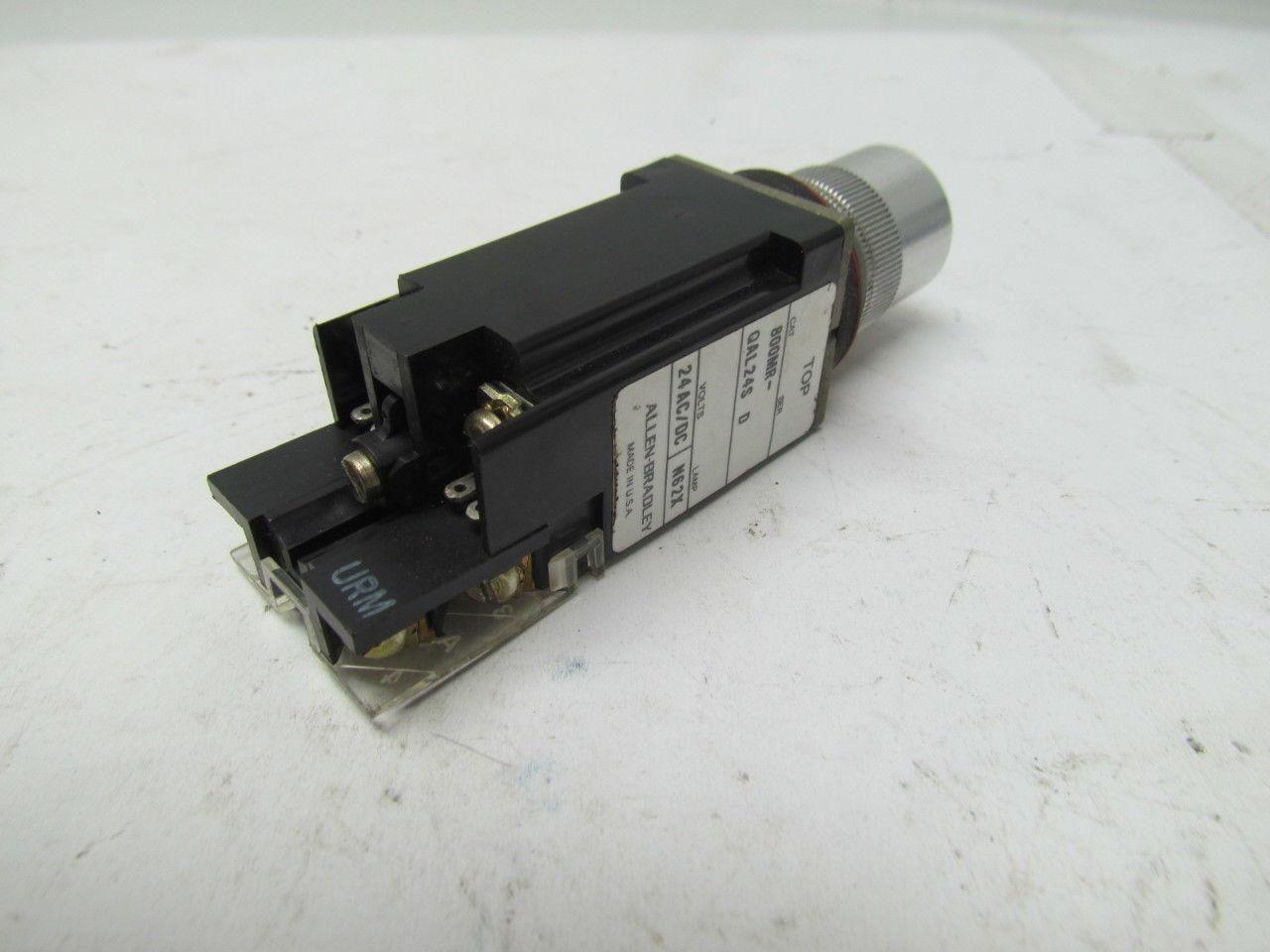 Allen Bradley 800MR-QAL24S Push Button Lighted Switch Green Lens