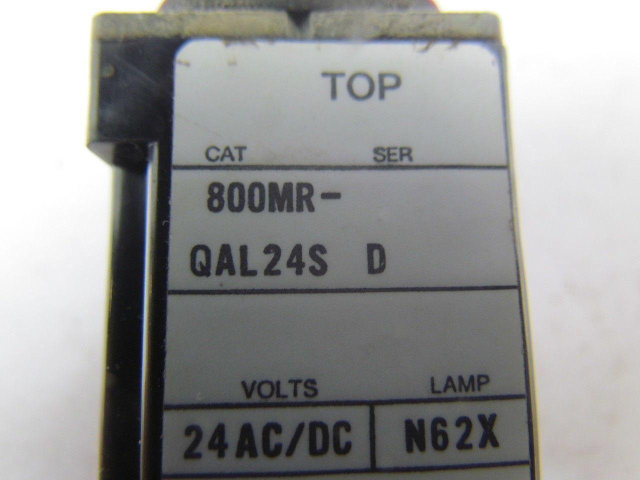 Allen Bradley 800MR-QAL24S Push Button Lighted Switch Green Lens