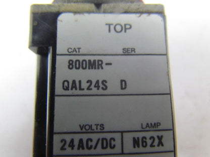 Allen Bradley 800MR-QAL24S Push Button Lighted Switch Green Lens