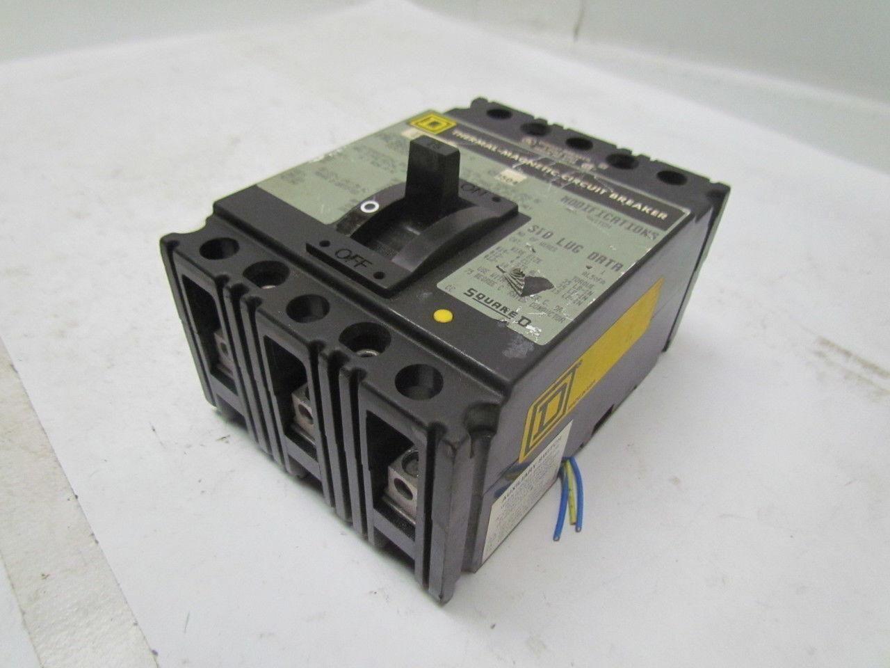Square D FAL360151212 15Amp 3Pole Circuit Breaker w Aux Switch