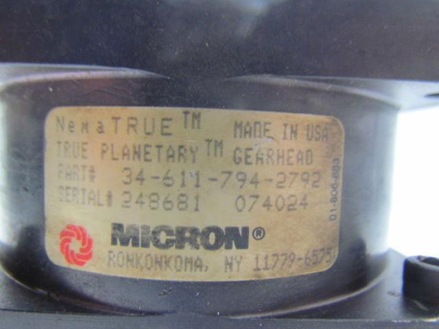Micron 34-611-794-2792 Nema True Planetary Gearhead 10: Ratio Size 42
