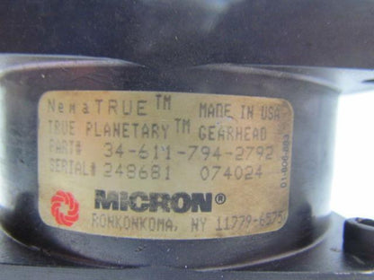 Micron 34-611-794-2792 Nema True Planetary Gearhead 10: Ratio Size 42