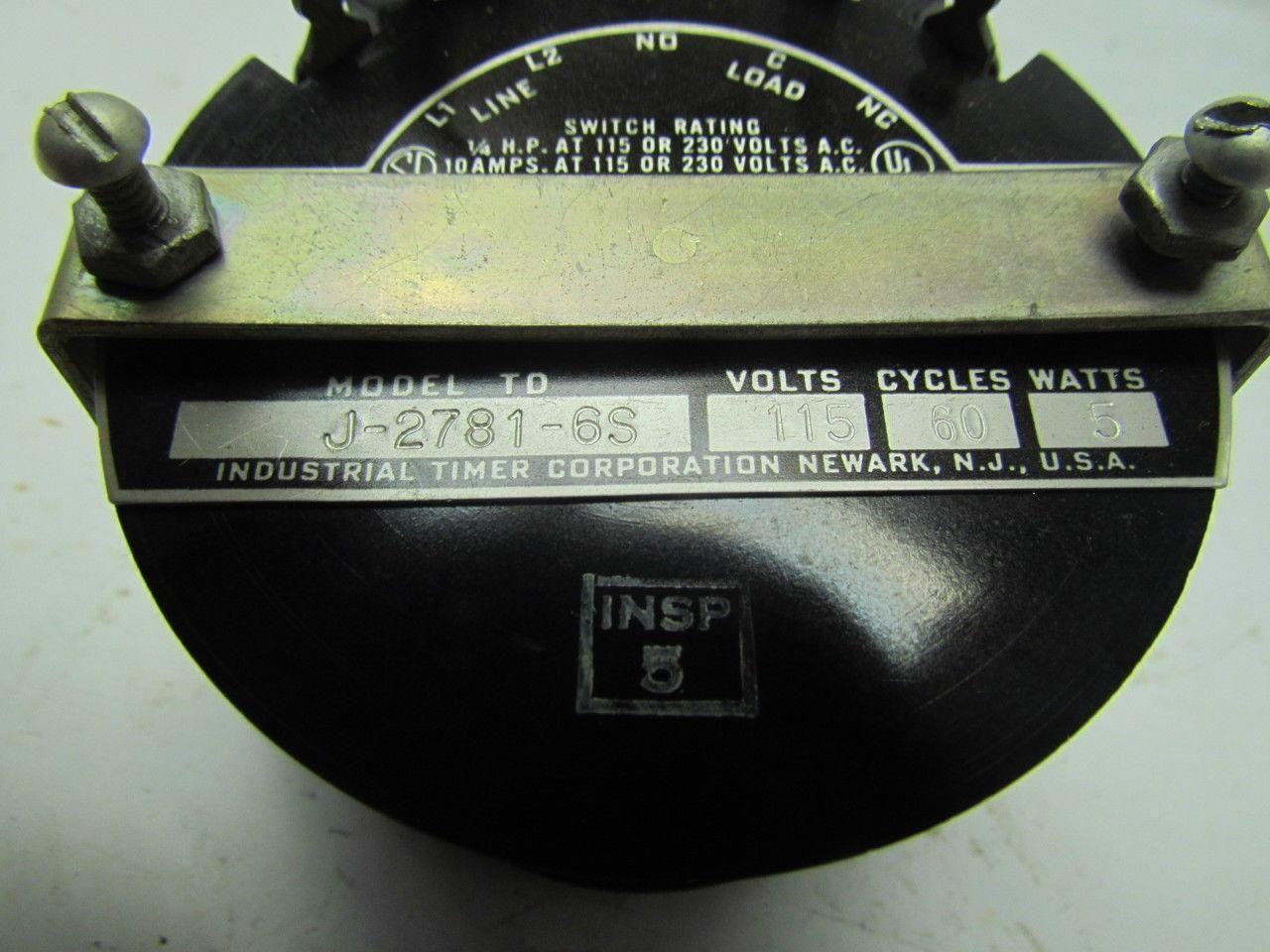 ITC J-2781-6S Timer 115V 60HZ 5W