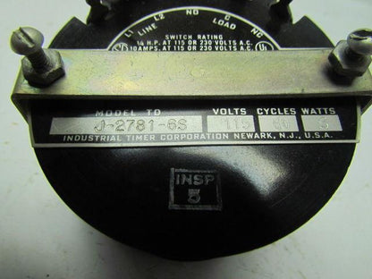 ITC J-2781-6S Timer 115V 60HZ 5W