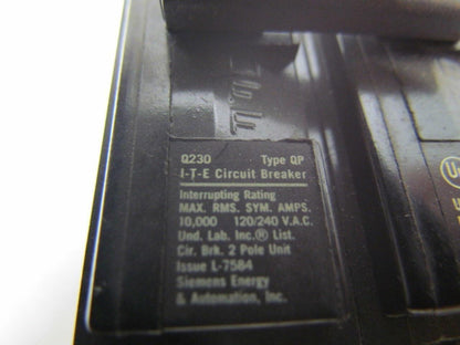 ITE Q-Series Circuit Breakers TYPE QP See List Below Mixed Lot of 13