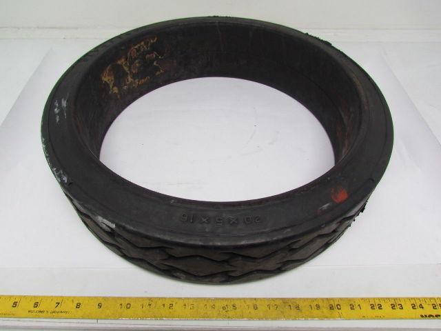 Firestone 20"X5"X16" Press On Traction Solid Rubber Forklift Tire Wheel