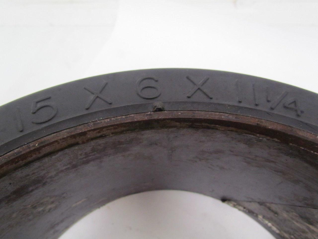 Mega-T 15"X6"X11-1/4" Press On Solid Rubber Smooth Forklift Tire Wheel