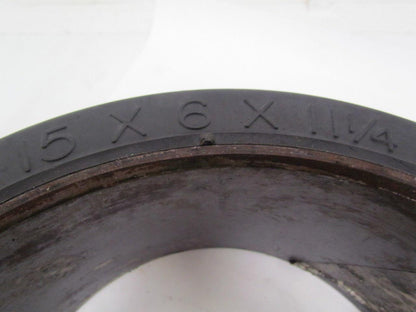 Mega-T 15"X6"X11-1/4" Press On Solid Rubber Smooth Forklift Tire Wheel