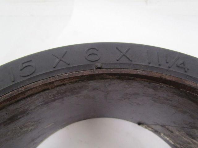Mega-T 15"X6"X11-1/4" Press On Solid Rubber Smooth Forklift Tire Wheel