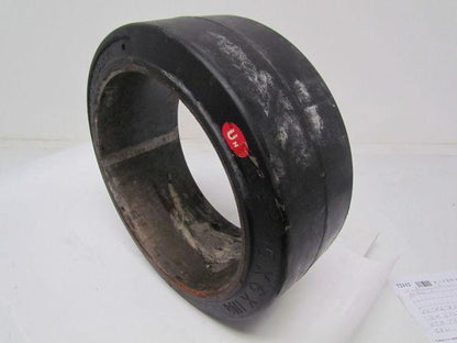 Mega-T 15"X6"X11-1/4" Press On Solid Rubber Smooth Forklift Tire Wheel