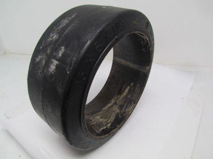Mega-T 15"X6"X11-1/4" Press On Solid Rubber Smooth Forklift Tire Wheel