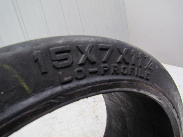 Bearcat 15"X7"X11-1/4" Press On Solid Rubber Smooth Forklift Tire Wheel